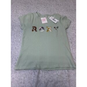 Roxy Womens Seafoam Green Waffle Knit Short Sleeve Logo Graphic Tee RZ40682ATD13